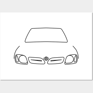 Nissan Micra outline graphic (black) Posters and Art